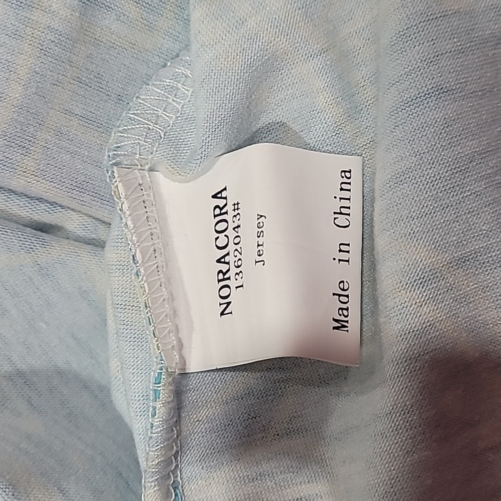 Beachy Tropical Summer Floral Blue Maxi Dress Size L - Picture 8 of 8